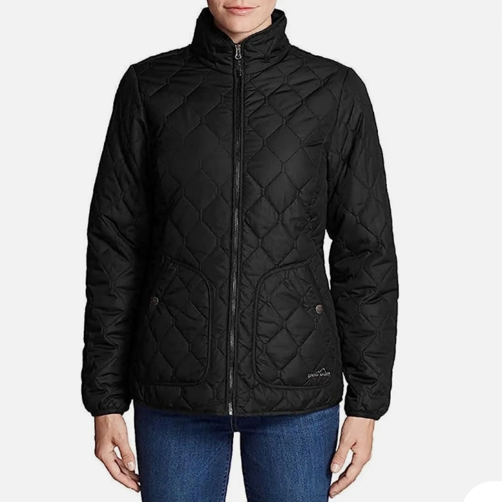 FLASH SALE ☆ NWT ☆ Eddie Bauer Black Mod Quilt Field Jacket Medium